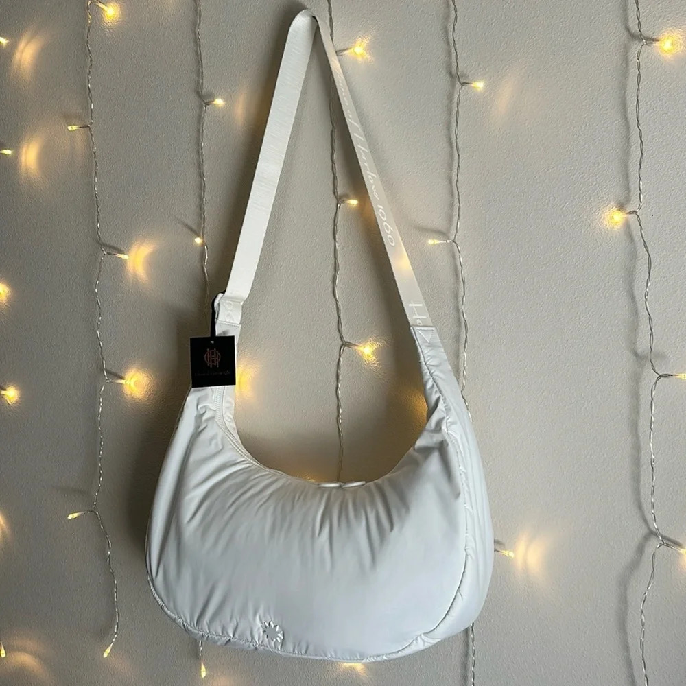 House of Harlow 1960 Crescent Moon Nylon Puffy Athleisure Bag - White 🤍​​